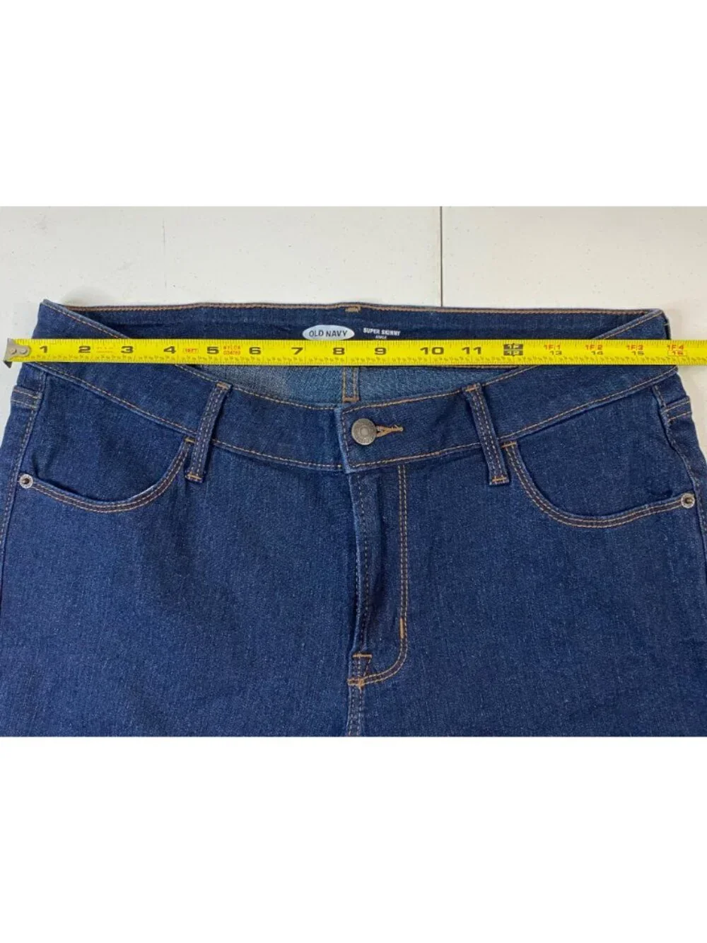 Old Navy Rockstar Super Skinny Dark Blue Denim Jeans Women’s Size 12 Regular - Picture 4 of 8